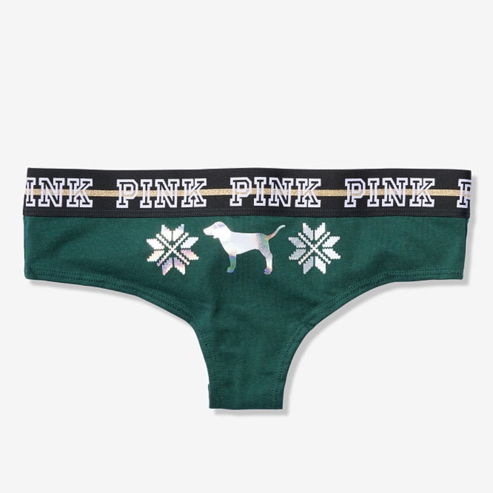 VS PINK Christmas Undies- Wide Logo Cheekster